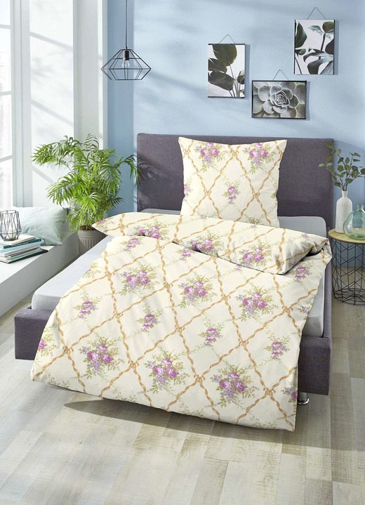 Bettwäschegarnituren - Bettwäsche-Garnitur in kuschelweicher Qualität, in Größe 112 (80/80 cm + 135/200 cm) bis 412 (4-teiliges Sparset), in Farbe BLAU Ansicht 3