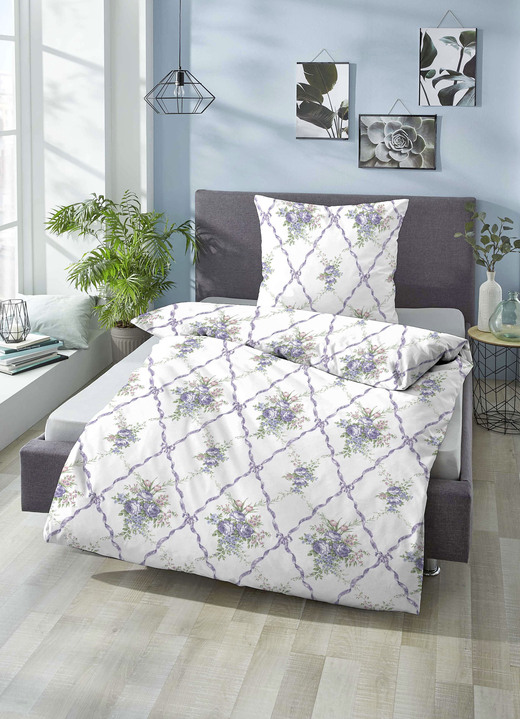 Bettwäschegarnituren - Bettwäsche-Garnitur in kuschelweicher Qualität, in Größe 112 (80/80 cm + 135/200 cm) bis 412 (4-teiliges Sparset), in Farbe BLAU Ansicht 6