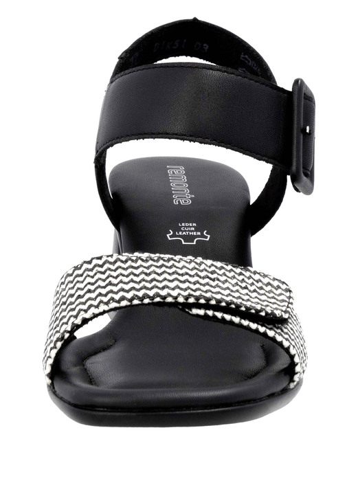 Sandaletten & Pantoletten - Remonte Sandalette mit Flechtdurchzügen, in Größe 036 bis 042, in Farbe SCHWARZ-WEISS Ansicht 2