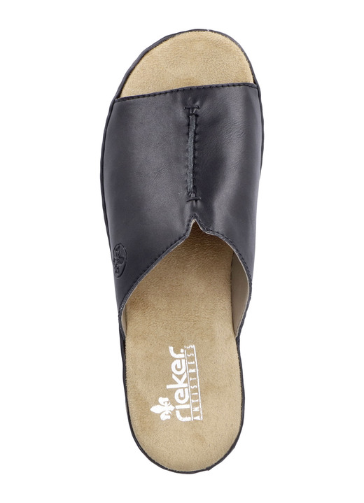 Sandaletten & Pantoletten - Rieker, klassische Damen-Pantoletten, aus Synthetik, in Größe 036 bis 042, in Farbe SCHWARZ Ansicht 3