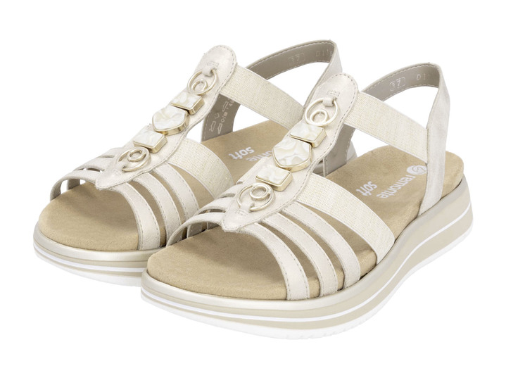 Sandaletten & Pantoletten - Remonte Riemchen-Sandale mit Metallschmuck, in Größe 036 bis 042, in Farbe MATTSILBER Ansicht 5