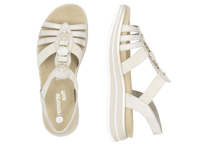 Sandaletten & Pantoletten - Remonte Riemchen-Sandale mit Metallschmuck, in Größe 036 bis 042, in Farbe MATTSILBER Ansicht 7