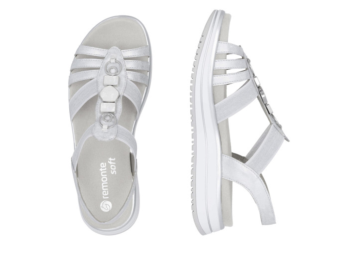 Sandaletten & Pantoletten - Remonte Riemchen-Sandale mit Metallschmuck, in Größe 036 bis 042, in Farbe MATTSILBER Ansicht 3