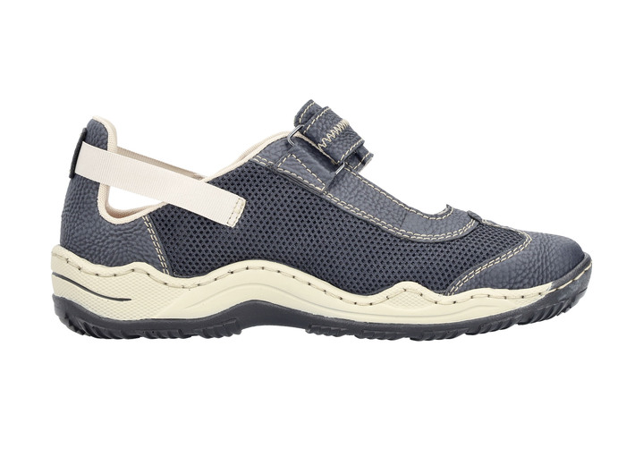 Slipper & Schnürschuhe - Rieker Slipper mit verstellbarer Klettspange, in Größe 036 bis 042, in Farbe MARINE-SAND Ansicht 2