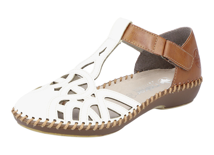 Slipper & Schnürschuhe - Rieker Sandale mit Klettverschluss, in Größe 036 bis 042, in Farbe CREME-COGNAC Ansicht 1