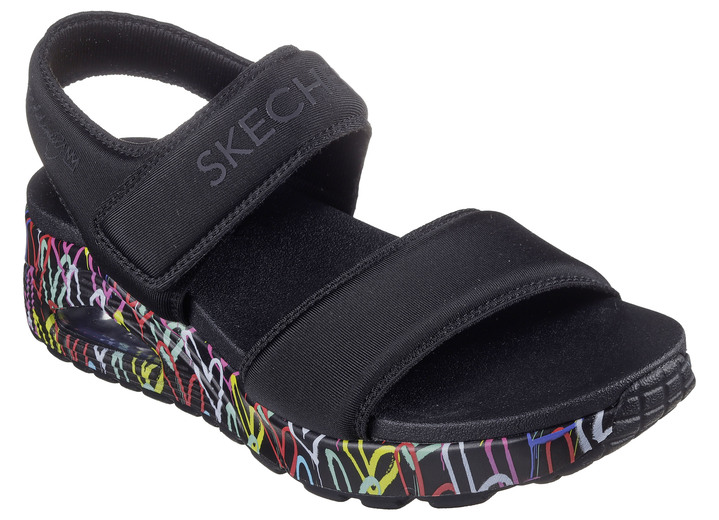 Slipper & Schnürschuhe - SKECHERS Sandale aus gepolstertem Textilmaterial, in Größe 036 bis 041, in Farbe SCHWARZ Ansicht 1