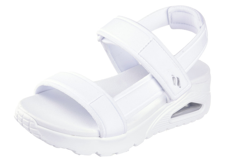Sandaletten & Pantoletten - SKECHERS Sandale aus dehnbarem Textilmaterial, in Größe 036 bis 041, in Farbe WEISS Ansicht 1