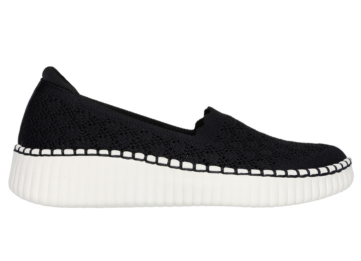 Slipper & Schnürschuhe - SKECHERS Slipper aus dehnbarem Strick-Material, in Größe 036 bis 041, in Farbe SCHWARZ Ansicht 5