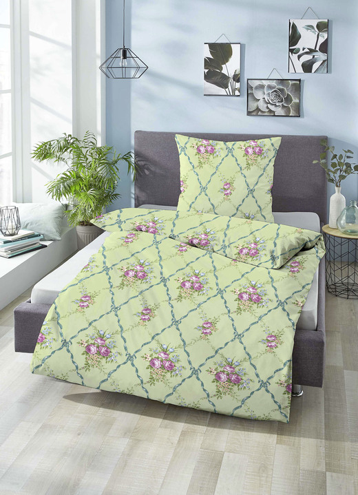 Bettwäschegarnituren - Bettwäsche-Garnitur in kuschelweicher Qualität, in Größe 112 (80/80 cm + 135/200 cm) bis 412 (4-teiliges Sparset), in Farbe BLAU Ansicht 7