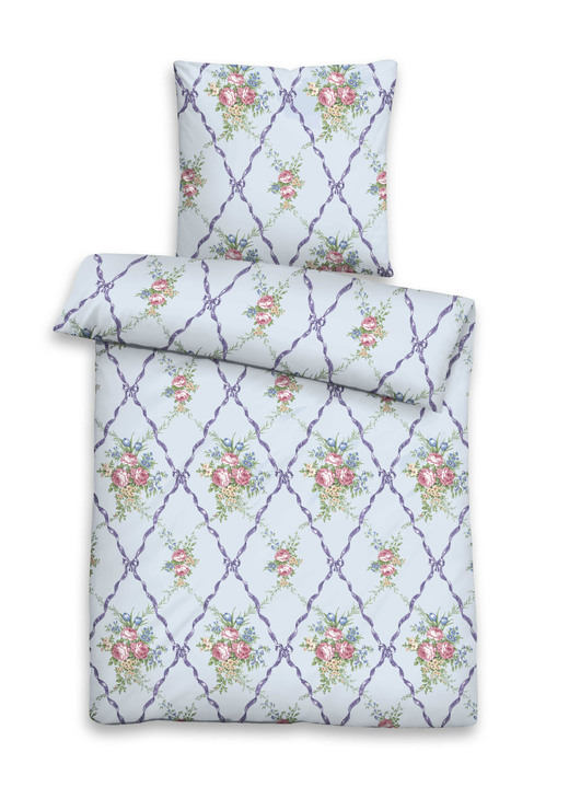 Bettwäschegarnituren - Bettwäsche-Garnitur in kuschelweicher Qualität, in Größe 112 (80/80 cm + 135/200 cm) bis 412 (4-teiliges Sparset), in Farbe BLAU Ansicht 2
