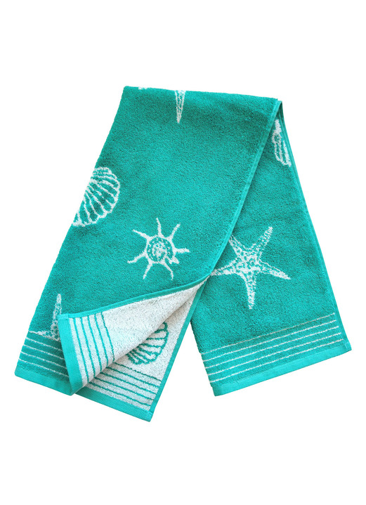 Handtücher - Frottier-Serie von Dyckhoff aus 100% Baumwolle, in Größe 200 (Handtuch, 50x100 cm) bis 204 (Duschtuch, 70x140 cm), in Farbe TÜRKIS Ansicht 12