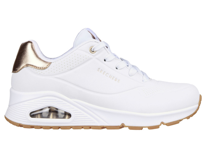 Slipper & Schnürschuhe - SKECHERS, bequeme Damen-Sneaker, mit sichtbarem Luftpolster, in Größe 036 bis 042, in Farbe SCHWARZ-GOLD Ansicht 9