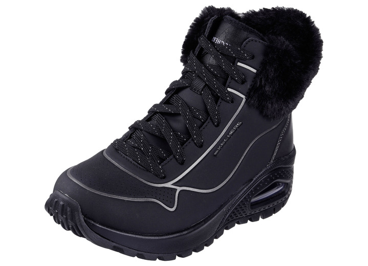 Stiefel & Stiefeletten - SKECHERS, gefütterte Damen-Boots, Winterschuhe, mit flauschigem Plüschkragen, in Größe 036 bis 041, in Farbe ECRU Ansicht 8
