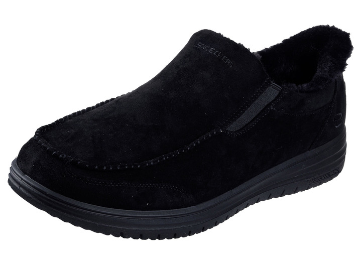Slipper & Schnürschuhe - SKECHERS, bequeme Herren-Slipper, mit geformter Slip-Ins Fersenplatte, in Größe 040 bis 046, in Farbe CAMEL Ansicht 3
