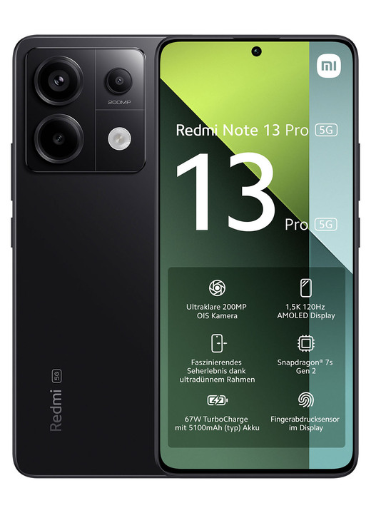 Mobil-Telefone - Smartphone Xiaomi Redmi Note 13 Pro, in Farbe SCHWARZ Ansicht 2