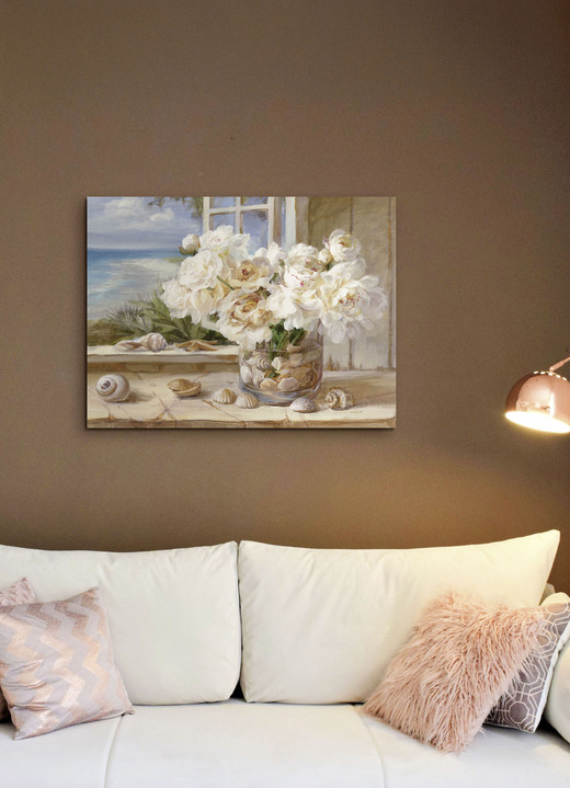 Landschaft - Hochwertiges Leinwandbild auf Keilrahmen gezogen, in Farbe CREME Ansicht 1