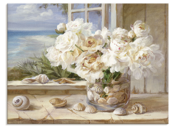 Landschaft - Hochwertiges Leinwandbild auf Keilrahmen gezogen, in Farbe CREME Ansicht 2