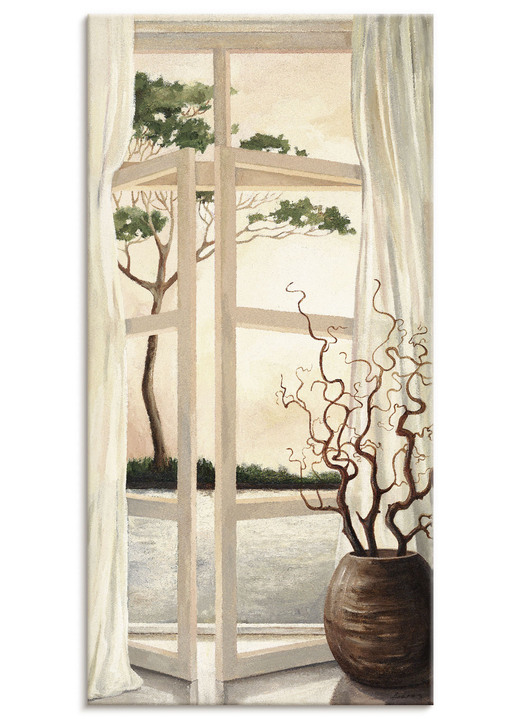 Landschaft - Hochwertiges Leinwandbild , in Farbe CREME Ansicht 2