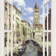 Landschaft - Hochwertiges Leinwandbild Venedig – mit weißem Fenster – Farbe WEISS-BLAU – Ansicht 2 Landschaft - Hochwertiges Leinwandbild Venedig – mit weißem Fenster, in Farbe WEISS-BLAU – Farbe WEISS-BLAU – Ansicht 2