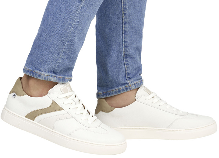 Slipper & Schnürschuhe - Rieker Sneaker aus weichem Nappaleder Ansicht 7 Slipper & Schnürschuhe - Rieker Sneaker aus weichem Nappaleder, in Größe 040 bis 047, in Farbe WEISS-CAMEL Ansicht 7