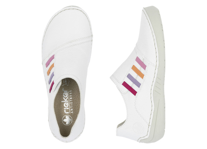 Slipper & Schnürschuhe - Rieker, klassische Damen-Slipper, mit Gummizug, in Größe 036 bis 042, in Farbe WEISS Ansicht 5