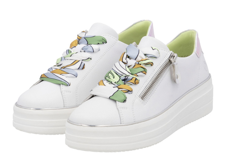 Slipper & Schnürschuhe - Remonte Sneaker mit bunter Schnürung, in Größe 036 bis 042, in Farbe BLEU-WEISS Ansicht 11