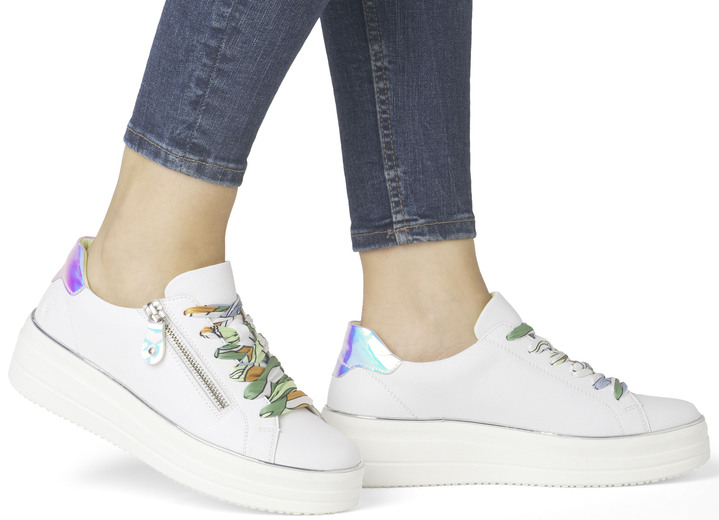 Slipper & Schnürschuhe - Remonte Sneaker mit bunter Schnürung, in Größe 036 bis 042, in Farbe BLEU-WEISS Ansicht 15