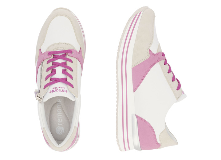 Slipper & Schnürschuhe - Remonte Schnür-Sneaker aus Nappaleder, in Größe 036 bis 042, in Farbe CREME-BUNT Ansicht 7