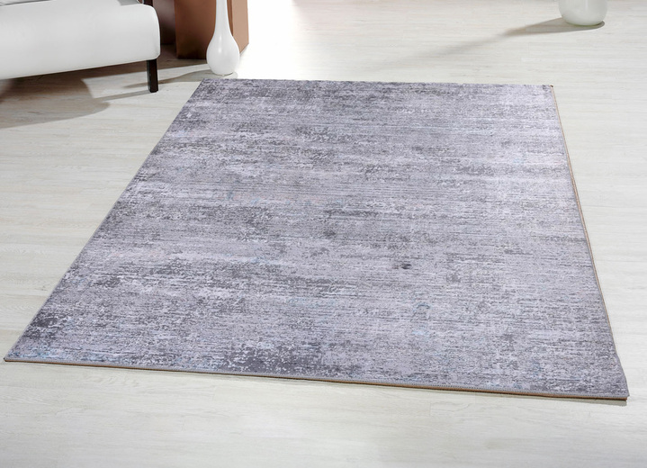 Modern - Elegant bedruckte Brücken und Teppiche  Ansicht 2 Modern - Elegant bedruckte Brücken und Teppiche , in Größe 113 (Brücke, 70 x 140 cm) bis 278 (Teppich, 190 x 290 cm), in Farbe GRAU Ansicht 2