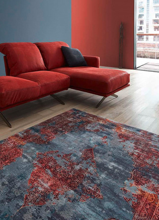 Modern - Stilvoll bedruckte Brücken und Teppiche, in Größe 113 (Brücke, 70 x 140 cm) bis 278 (Teppich, 190 x 290 cm), in Farbe ROST – Farbe ROST – Ansicht 