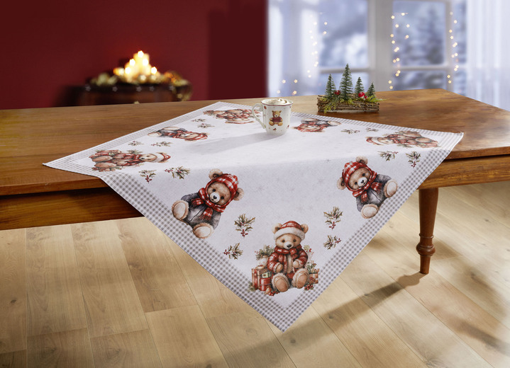 Dekokissen & Hüllen - Tisch- und Raumdekoration, in Größe 101 (Deckchen, 35/ 50 cm) bis 404 (Kissenbezug, 40/ 40 cm), in Farbe WEISS-BUNT Ansicht 4