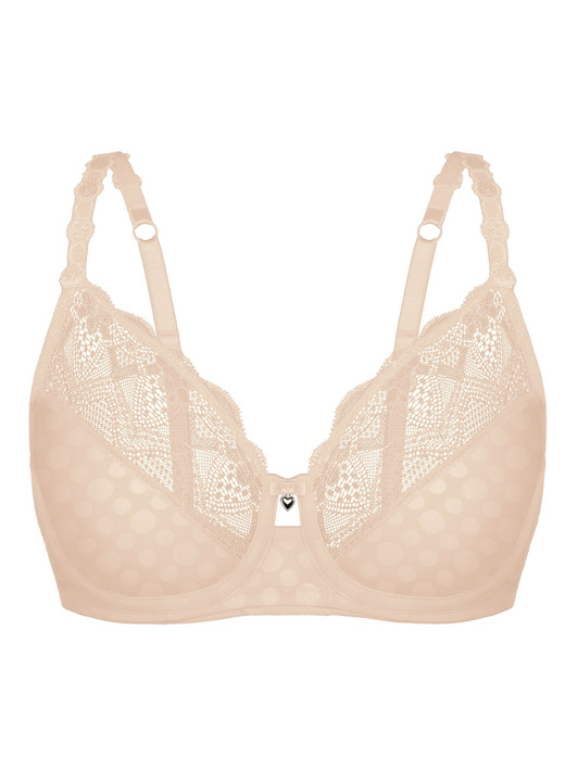 Bügel-BH - Sassa Bügel-BH mit hübscher Elastikspitze, in Größe 075 bis 095, in Cup B, in Farbe PUDER Ansicht 3