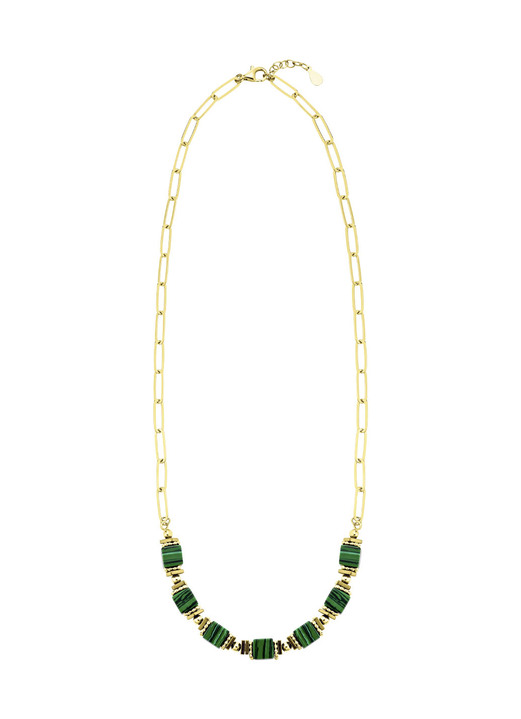 Halsketten - Eleganz trifft auf Moderne – Garnitur mit synth. Malachit Ansicht 6 Halsketten - Eleganz trifft auf Moderne – Garnitur mit synth. Malachit, in Farbe , in Ausführung Armband, 20 cm lang Ansicht 6