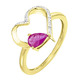 Ringe - Damenring mit echt Rubin im herzförmigen Ringkopf, in Größe 160 bis 220, in Farbe  – Ansicht 2