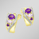 Ohrschmuck - Ohrstecker mit Amethyst und Zirkonia – Ansicht 1 Ohrschmuck - Ohrstecker mit Amethyst und Zirkonia, in Farbe  – Ansicht 1