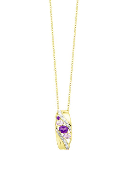 Anhänger - Anhänger mit Amethyst und Zirkonia, in Farbe  Ansicht 2