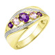 Ringe - Damenring mit Amethyst und Zirkonia – Ansicht 2 Ringe - Damenring mit Amethyst und Zirkonia, in Größe 160 bis 220, in Farbe  – Ansicht 2