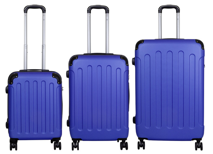 Gesundheit - Hartschalen-Kofferset 3-teilig, aus robustem ABS Ansicht 3 Gesundheit - Hartschalen-Kofferset 3-teilig, aus robustem ABS, in Farbe BLAU Ansicht 3