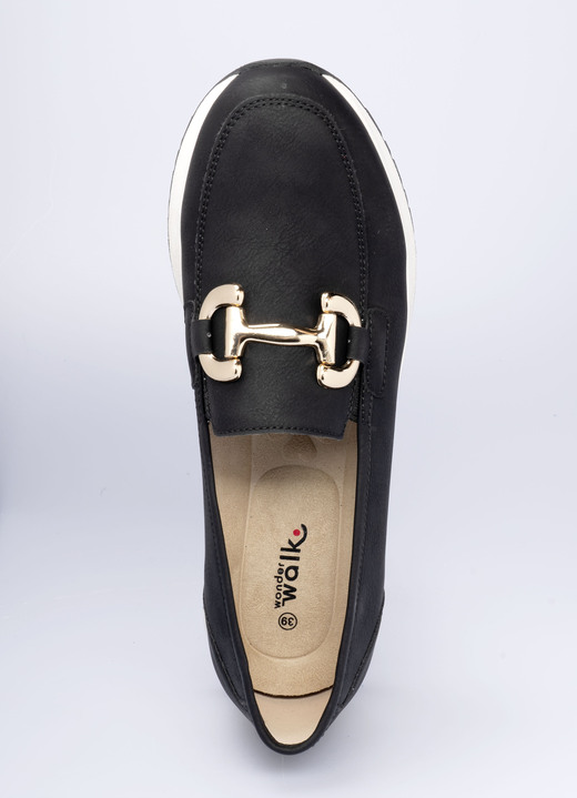 Slipper & Schnürschuhe - Komfort-Mokassin in Leder-Optik, in Größe 036 bis 042, in Farbe SCHWARZ Ansicht 2