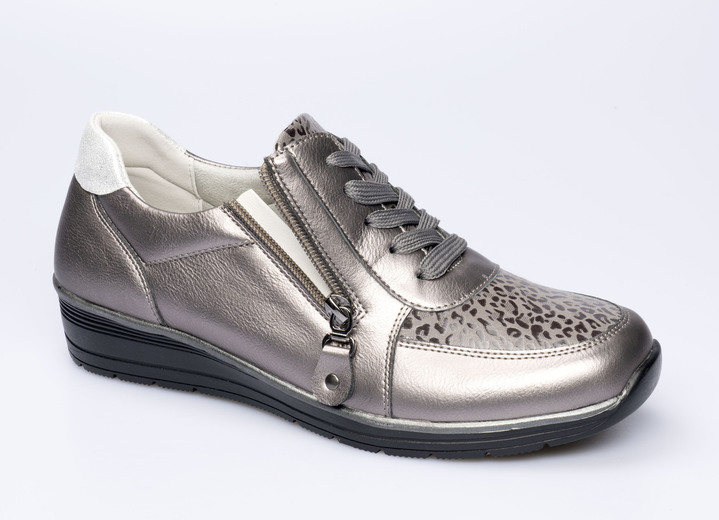 Schuhe & Einlagen - Komfort-Sneaker in Leder-Optik, in Größe 036 bis 042, in Farbe ZINN Ansicht 2