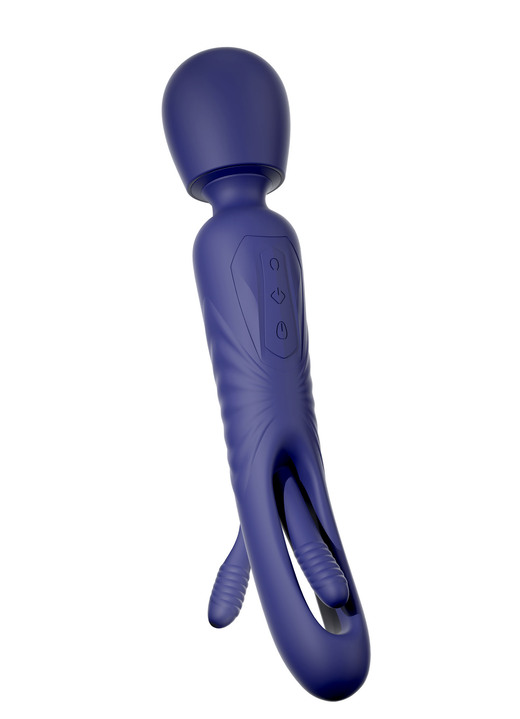 Erotik - Handlicher 2in1 Massagestab, in Farbe BLAU Ansicht 2