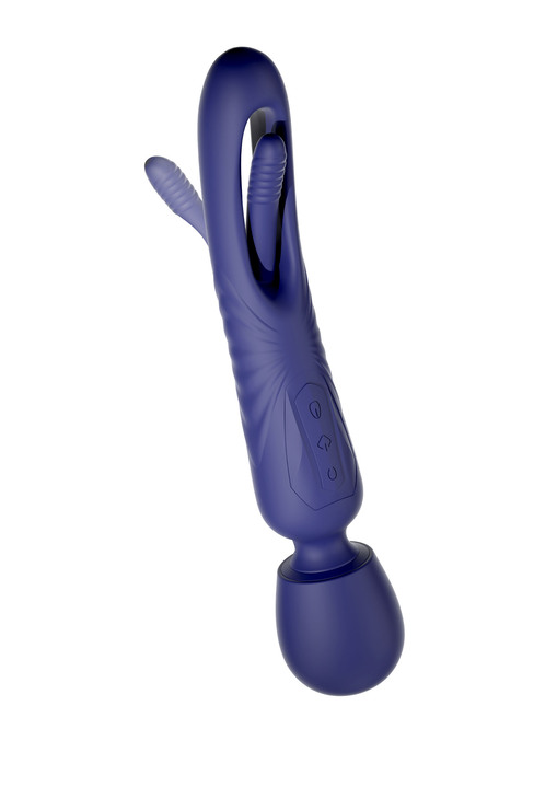 Erotik - Handlicher 2in1 Massagestab, in Farbe BLAU Ansicht 4