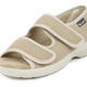 Sandalen & Pantoletten - Klett-Sandale für Damen und Herren, in Größe 036 bis 046, in Farbe SCHWARZ, in Ausführung Komfort-Klett-Sandale mit 2 Klettverschlüssen – Farbe BEIGE – Ansicht 1