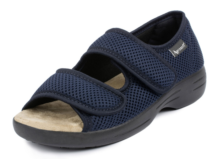 Sandalen & Pantoletten - Klett-Sandale für Damen und Herren, in Größe 036 bis 046, in Farbe BLAU, in Ausführung Klett-Sandale mit 1 Klettverschluss Ansicht 6
