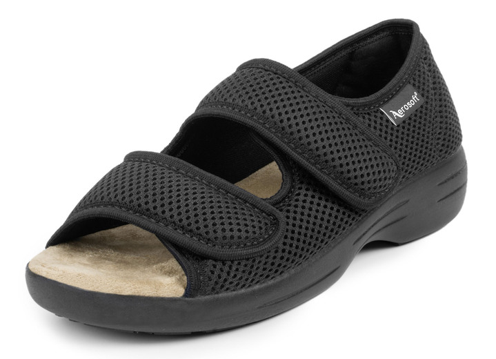 Sandalen & Pantoletten - Klett-Sandale für Damen und Herren, in Größe 036 bis 046, in Farbe BLAU, in Ausführung Klett-Sandale mit 1 Klettverschluss Ansicht 3