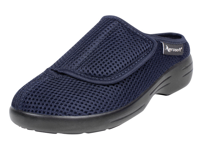Schuhe - Klett-Pantolette für Damen und Herren, in Größe 036 bis 046, in Farbe BLAU Ansicht 1