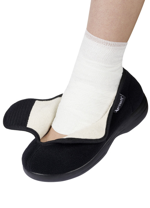 Slipper & Schnürschuhe - Klett-Halbschuh für Damen und Herren Ansicht 3 Slipper & Schnürschuhe - Klett-Halbschuh für Damen und Herren, in Größe 036 bis 046, in Farbe SCHWARZ Ansicht 3