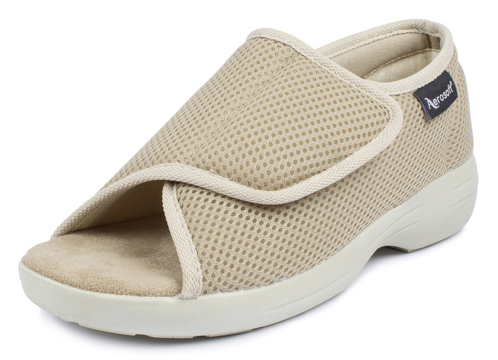 Sandalen & Pantoletten - Klett-Sandale für Damen und Herren, in Größe 036 bis 046, in Farbe SCHWARZ, in Ausführung Komfort-Klett-Sandale mit 2 Klettverschlüssen Ansicht 6