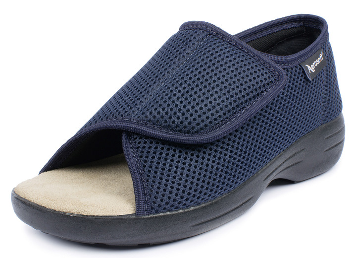 Sandalen & Pantoletten - Klett-Sandale für Damen und Herren, in Größe 036 bis 046, in Farbe SCHWARZ, in Ausführung Komfort-Klett-Sandale mit 2 Klettverschlüssen Ansicht 9
