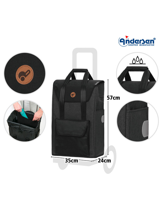 Mobilität - Andersen Einkaufsroller mit Sitzmöglichkeit Ansicht 3 Mobilität - Andersen Einkaufsroller mit Sitzmöglichkeit, in Farbe SCHWARZ Ansicht 3